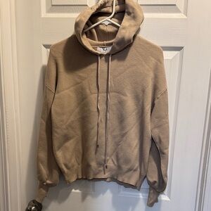 Magaschoni Men's Beige Hoodie Sweater